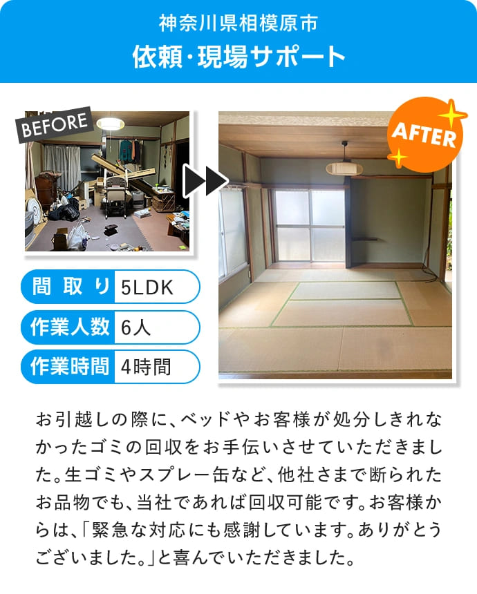 神奈川県相模原市　依頼・現場サポート